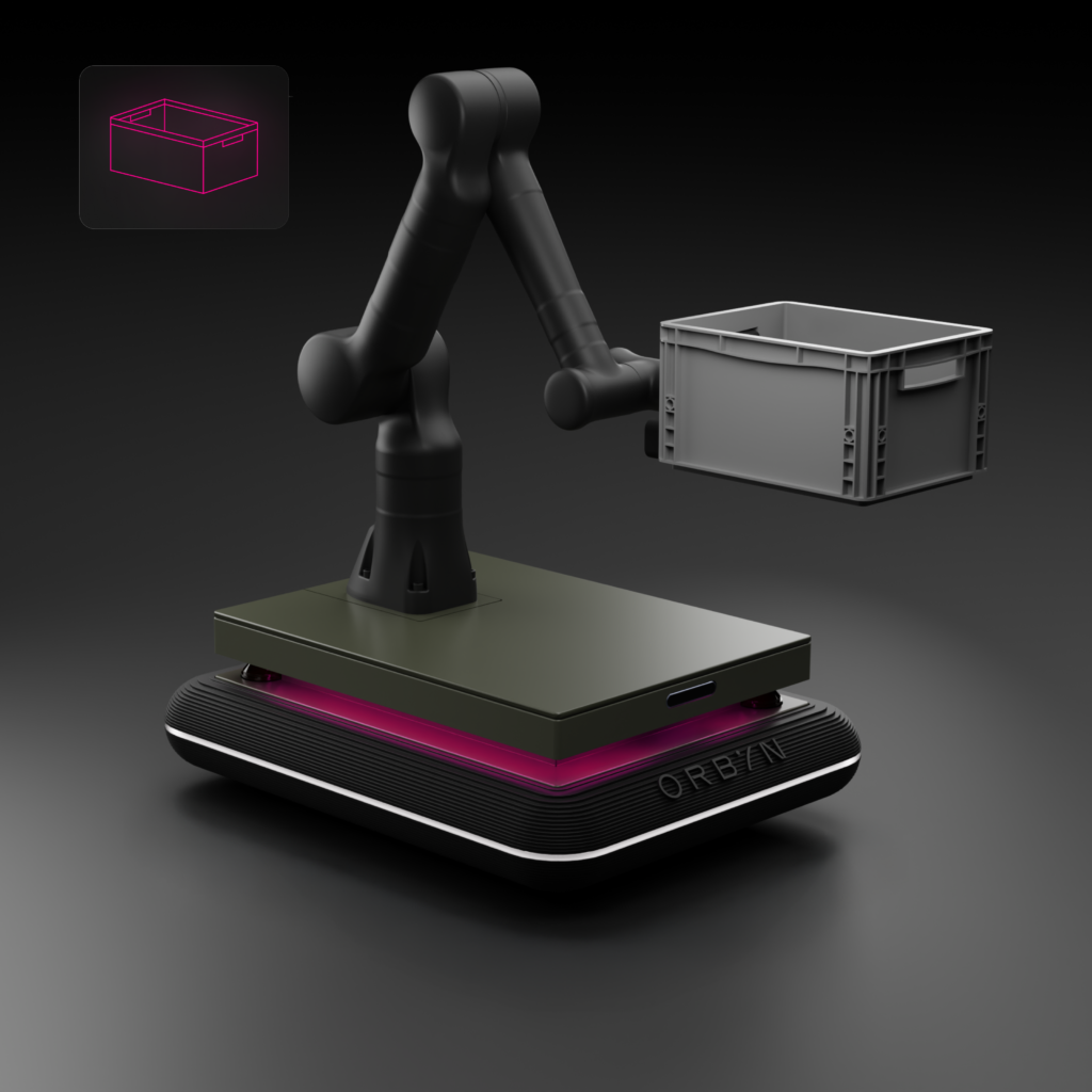 Pick & Place. Close-up of the ORBYN robotic arm demonstrating precision and customized automation solutions for specialized industrial automation.